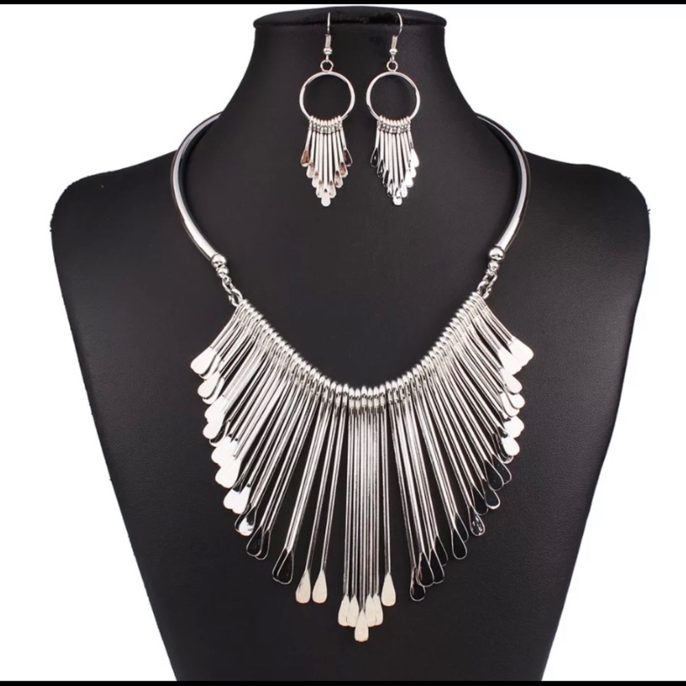 Fashion Jewelry Sets Punk Necklace Earrings